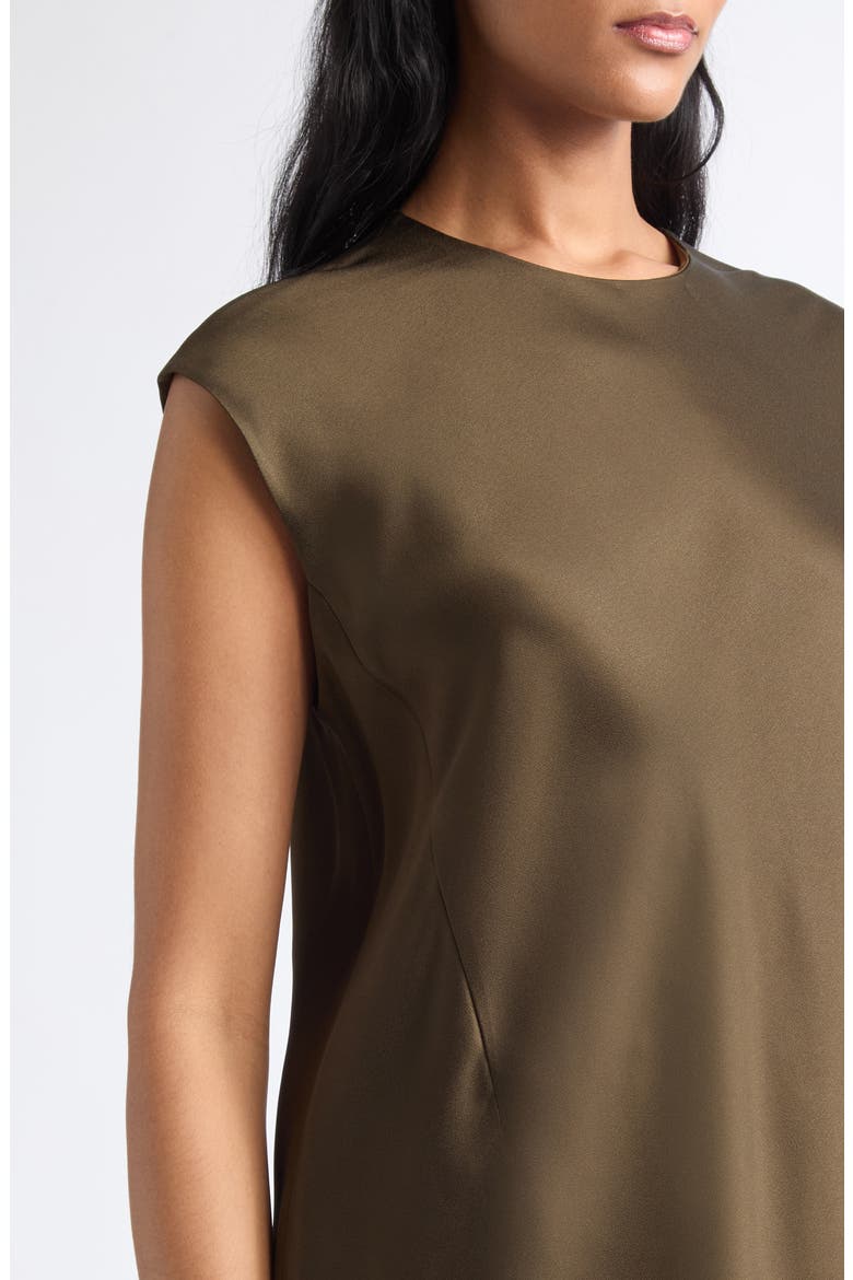 Cap Sleeve Satin Top, Alternate, color, CYPRESS