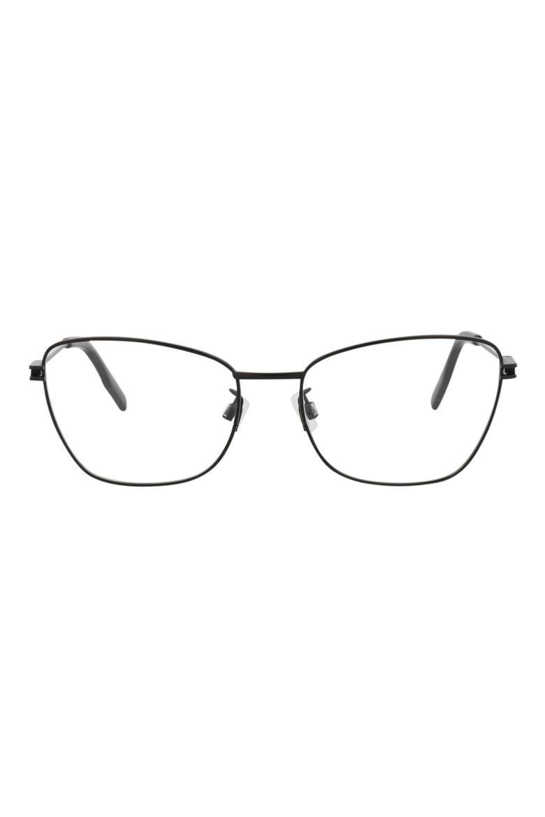 55mm Cat Eye Optical Glasses, Main, color, BLACK BLACK TRANSPARENT