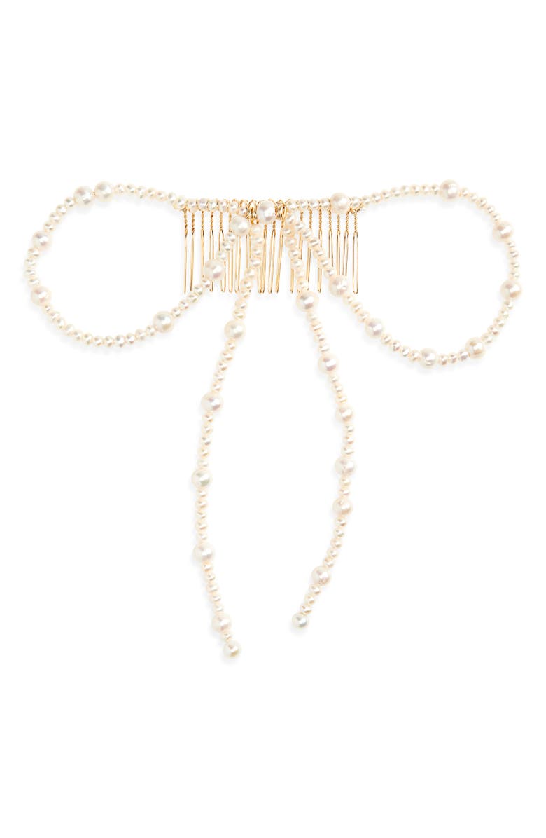 Éliou Genevieve Pearl Bow Hair Comb, Main, color, 