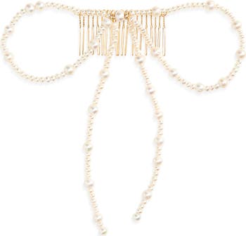 Genevieve Pearl Bow Hair Comb