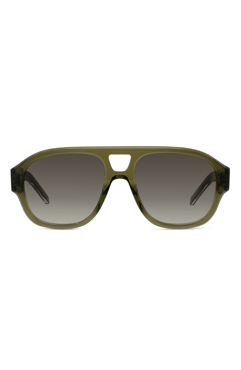 Givenchy Day 55mm Gradient Pilot Sunglasses, Main, color, Light Green / Gradient Green