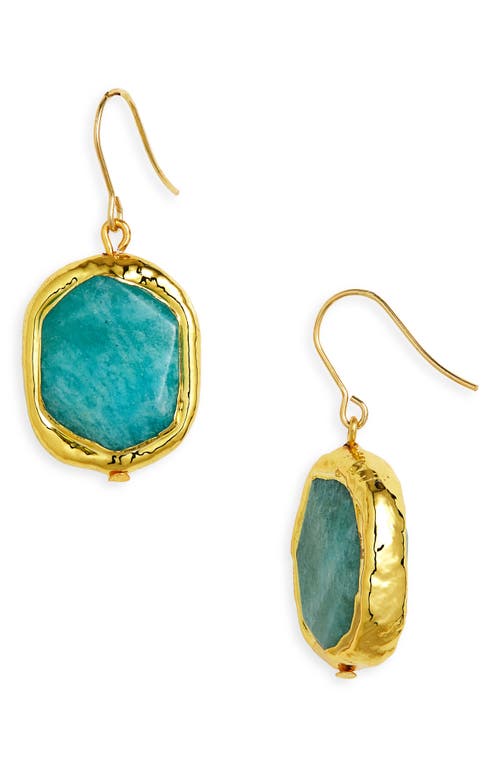 Karine Sultan Amazonite Drop Earrings In Gold