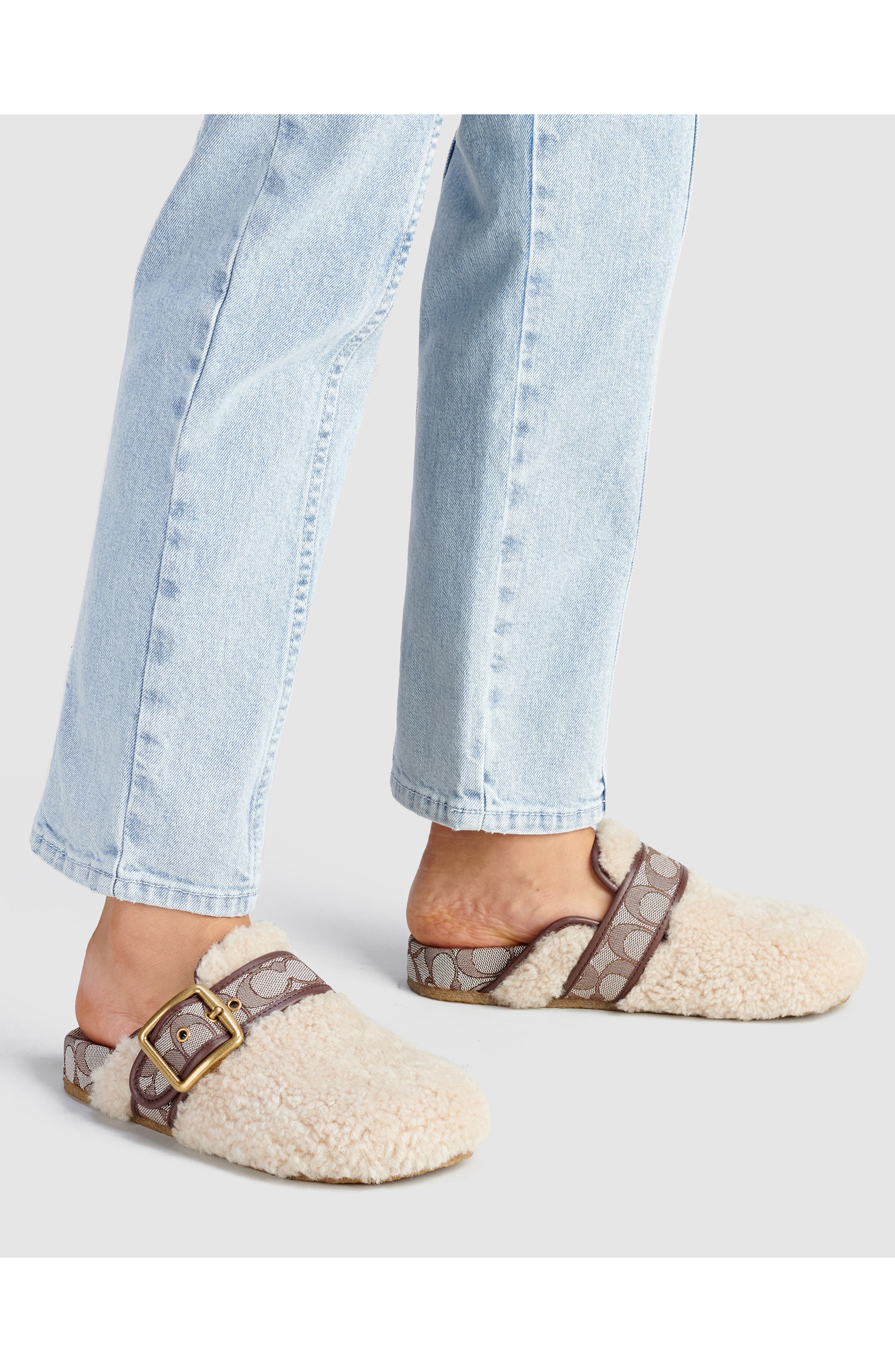 COACH Genuine Shearling Clog, Alternate, color, 