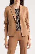 AK ANNE KLEIN Scrunch Sleeve One-Button Jacket