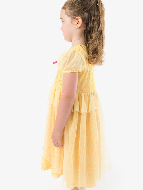 Rufflebutts Princess Dress-up Puff Sleeve Nightgown In Yellow