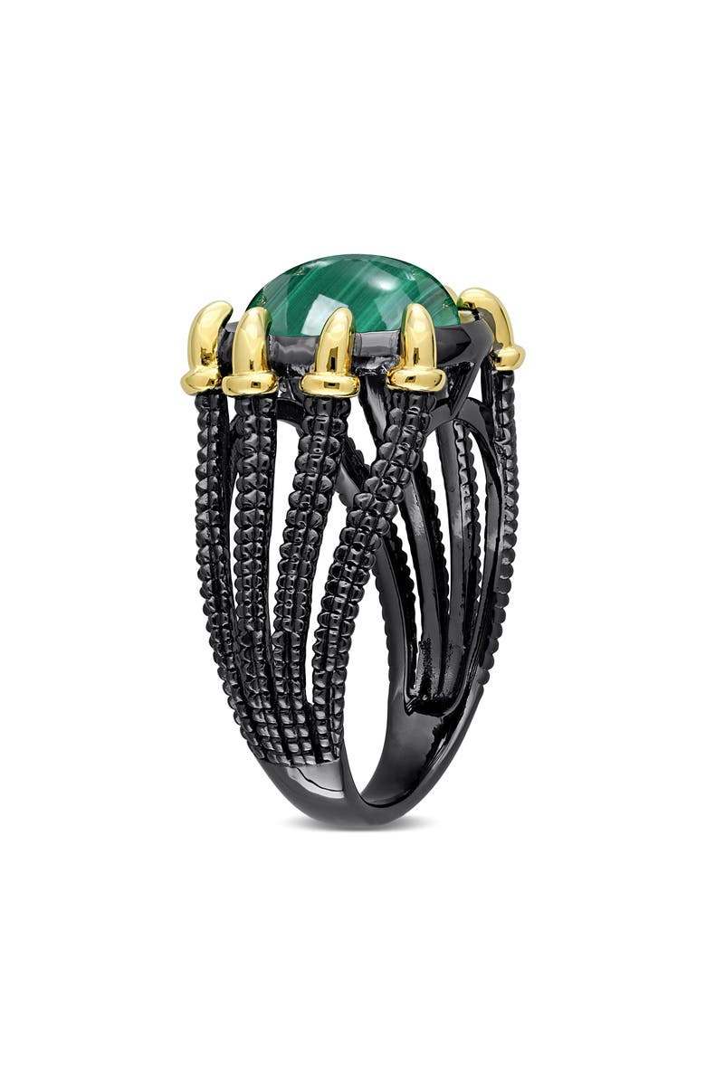 DELMAR Two-Tone Malachite Gothic Ring, Alternate, color, Green