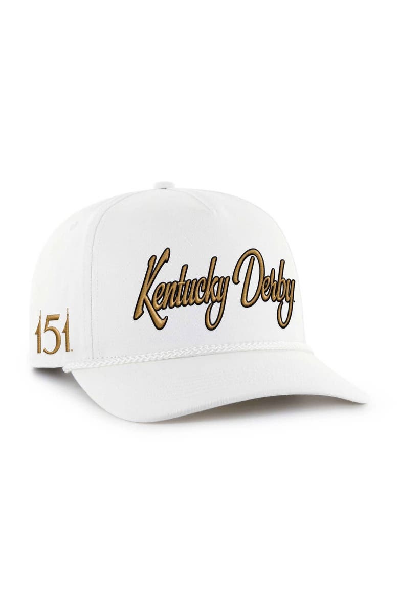 '47 Men's '47 White 151st Kentucky Derby Overhand Hitch Adjustable Hat, Alternate, color,