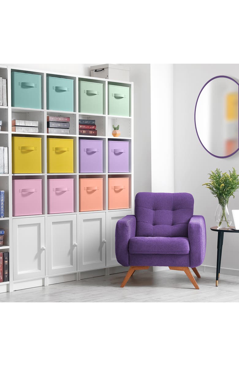 SORBUS 12-Pack Collapsible Storage Cube, Alternate, color, Rainbow Pastel