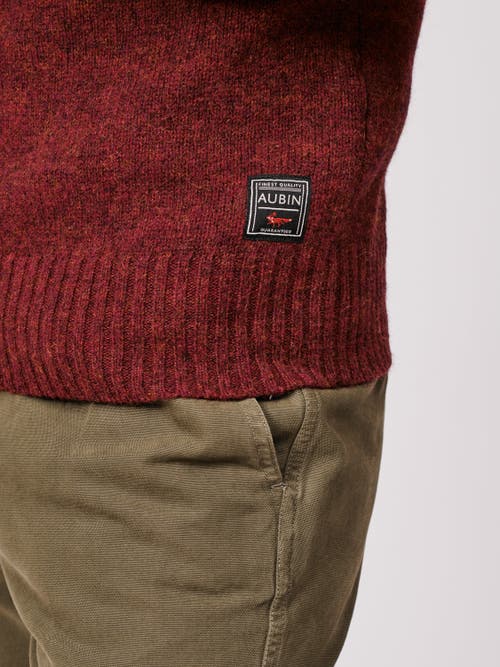 Aubin Prestwick Shetland Crew Neck Sweater In Red