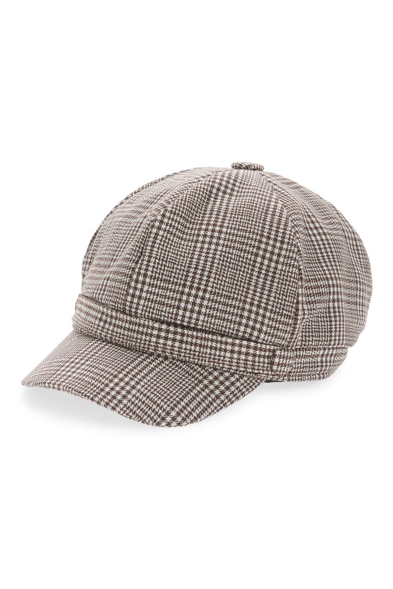 Cabbie Newsboy Cap, Main, color, BROWN COMBO