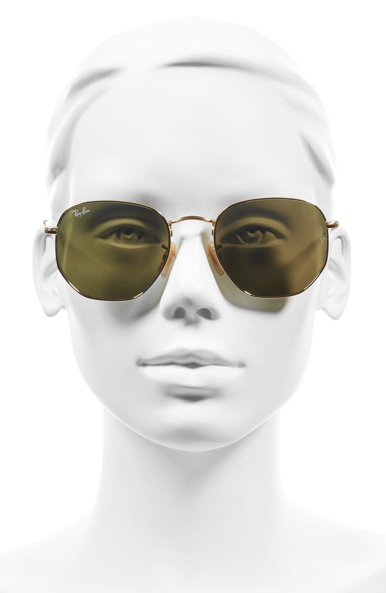 Ray-Ban 54mm Hexagonal Flat Lens Sunglasses, Alternate, color, 