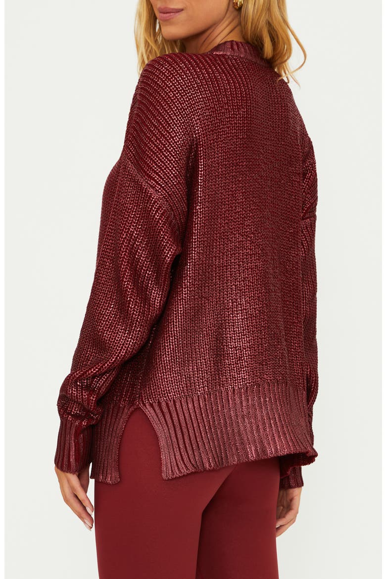 Callie Oversize Sweater, Alternate, color, MERLOT SHINE