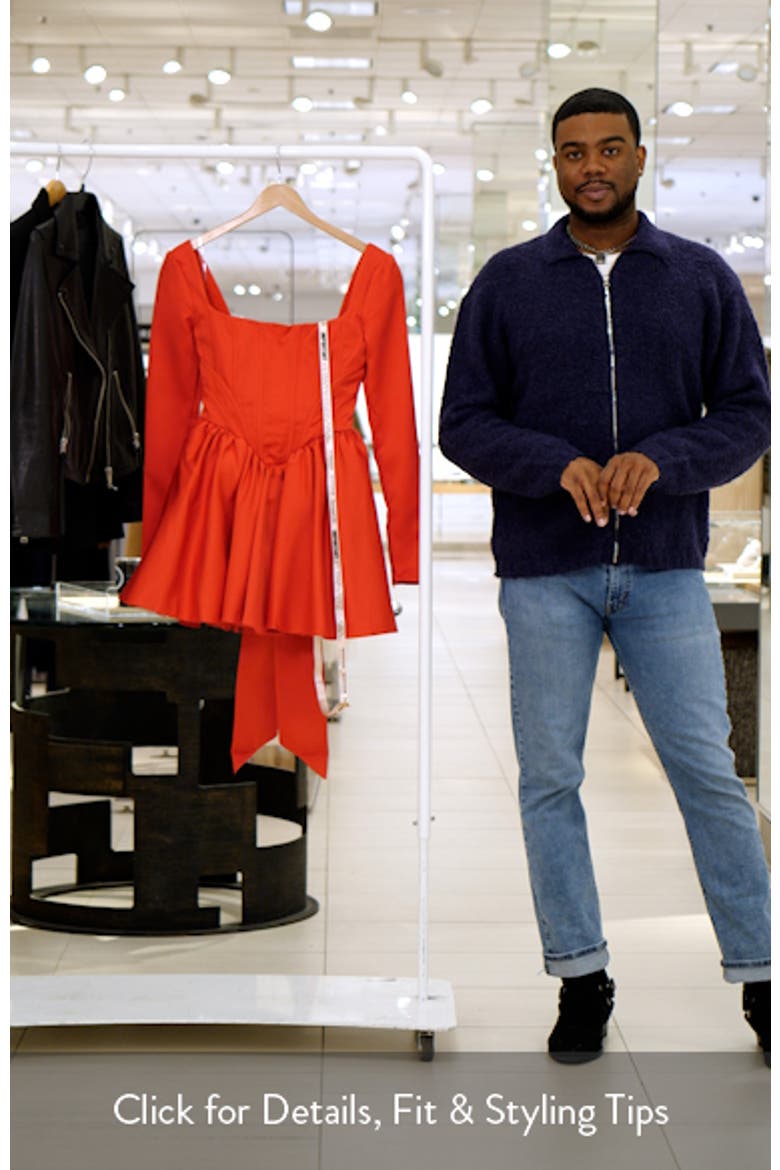 Nina Bow Back Long Sleeve Corset Minidress video