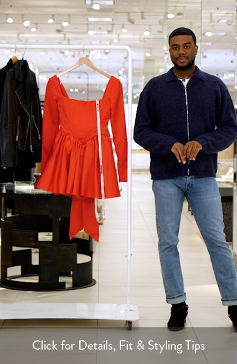 Nina Bow Back Long Sleeve Corset Minidress, sales video thumbnail