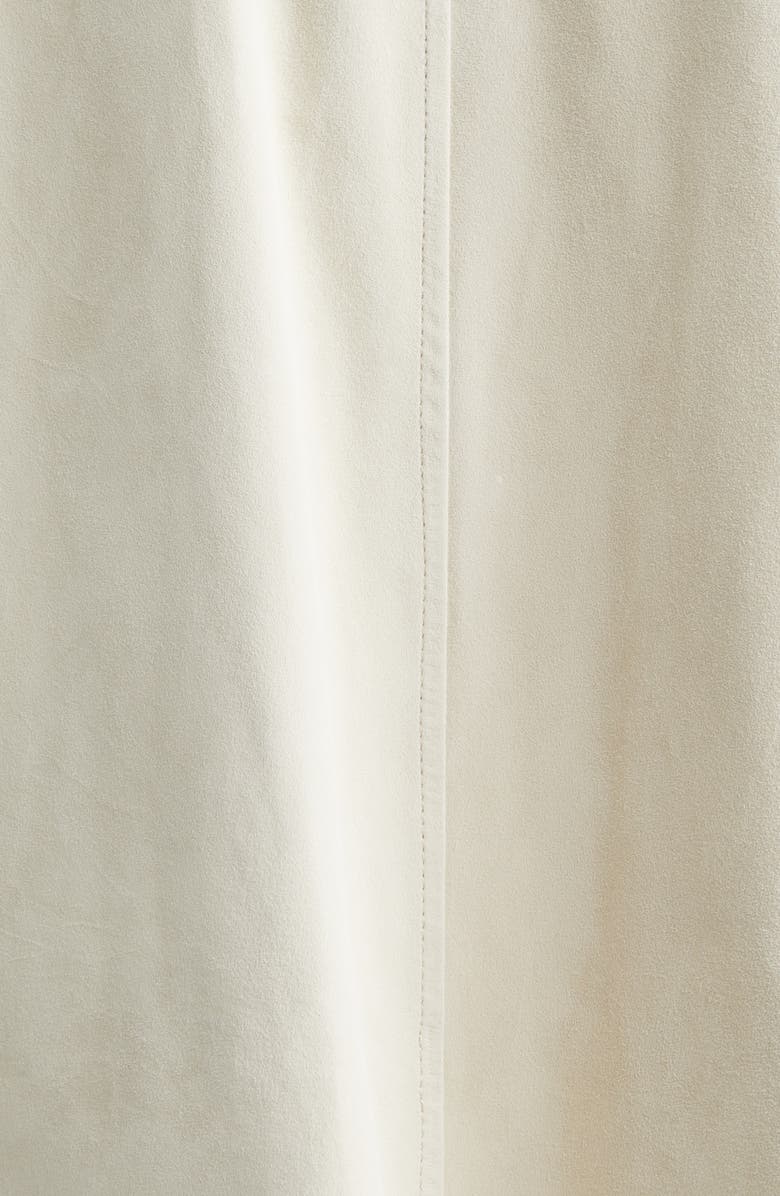 Eleventy Oversize Hooded Lambskin Suede Jacket, Alternate, color, Ivory