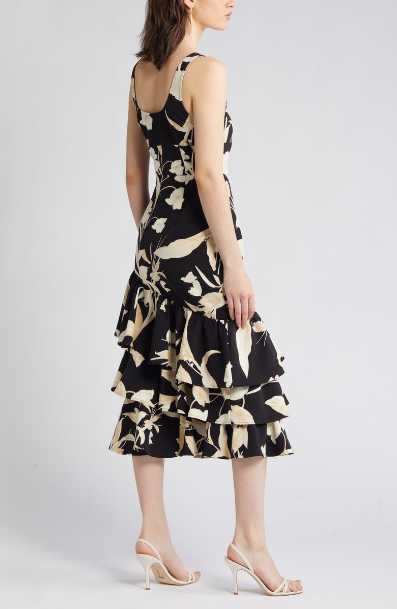 Chelsea28 Print Tiered Ruffle Sleeveless Midi Dress, Alternate, color,
