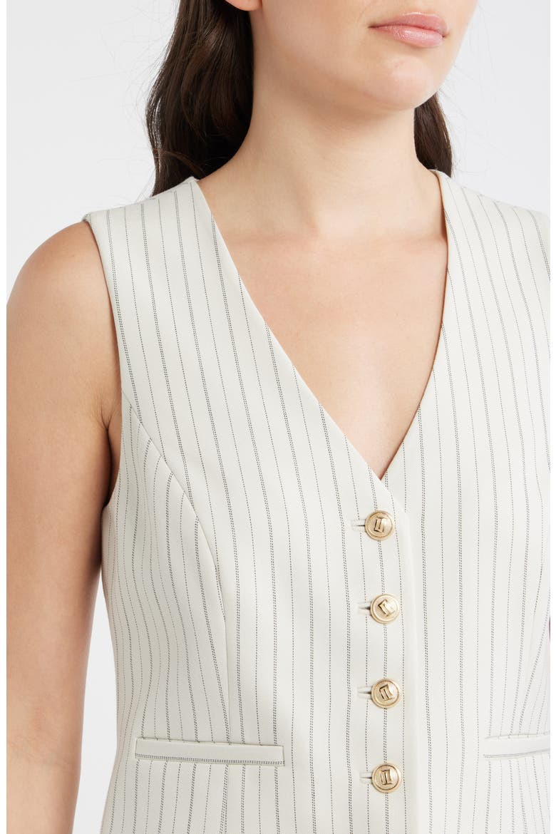 The Liliana Pinstripe Vest, Alternate, color, TAN WITH BLACK PINSTRIPE