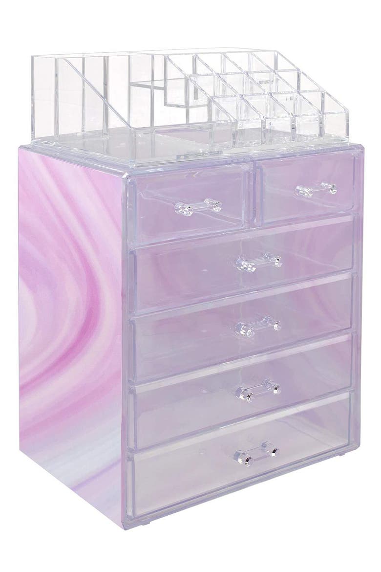 Makeup and Jewelry Storage Case Display Set - Tie-Dye, Main, color, TIE DYE