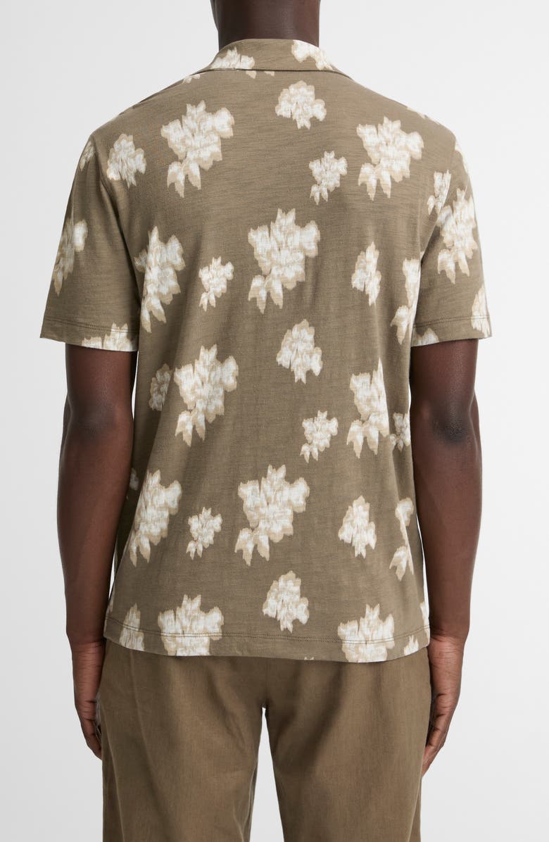 Vince Floral Slub Cotton Camp Shirt, Alternate, color, Kalamata Combo