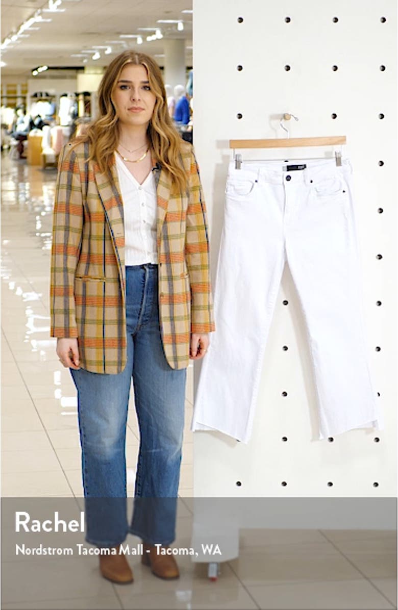 Kelsey High Waist Raw Hem Ankle Flare Jeans, sales video thumbnail