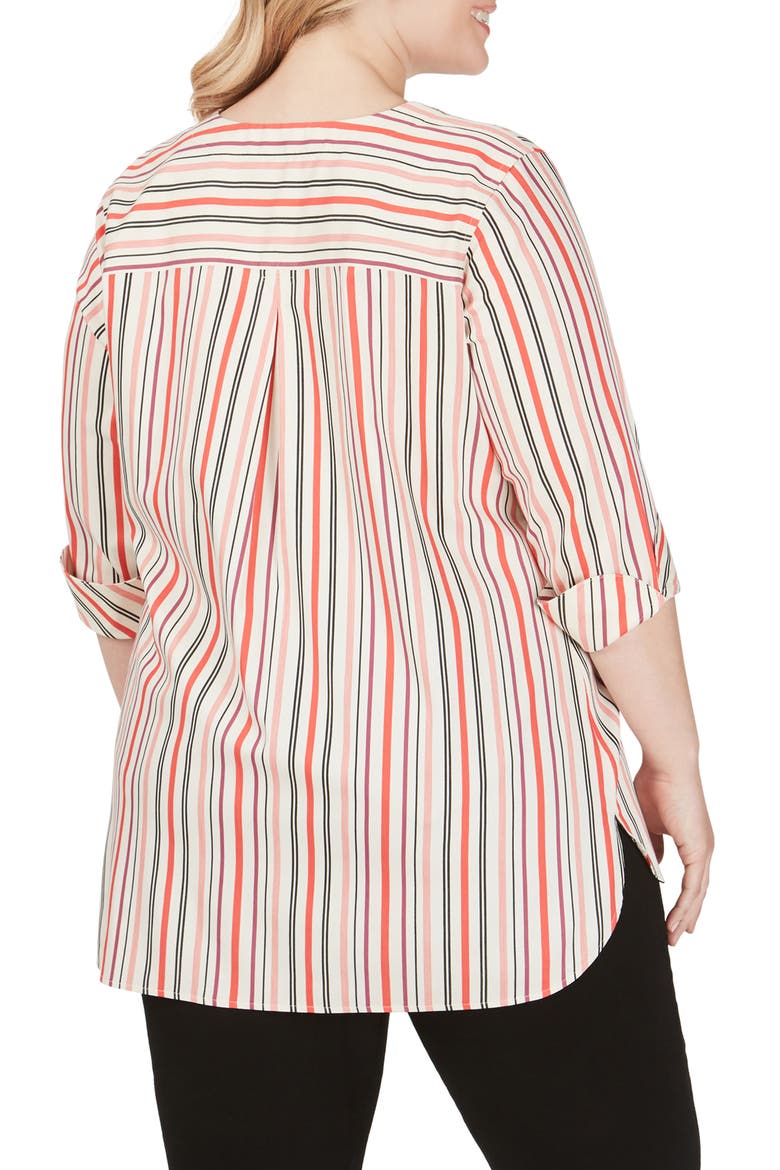 Vaughn Desert Stripe Stretch Cotton Blouse, Alternate, color, MULTI