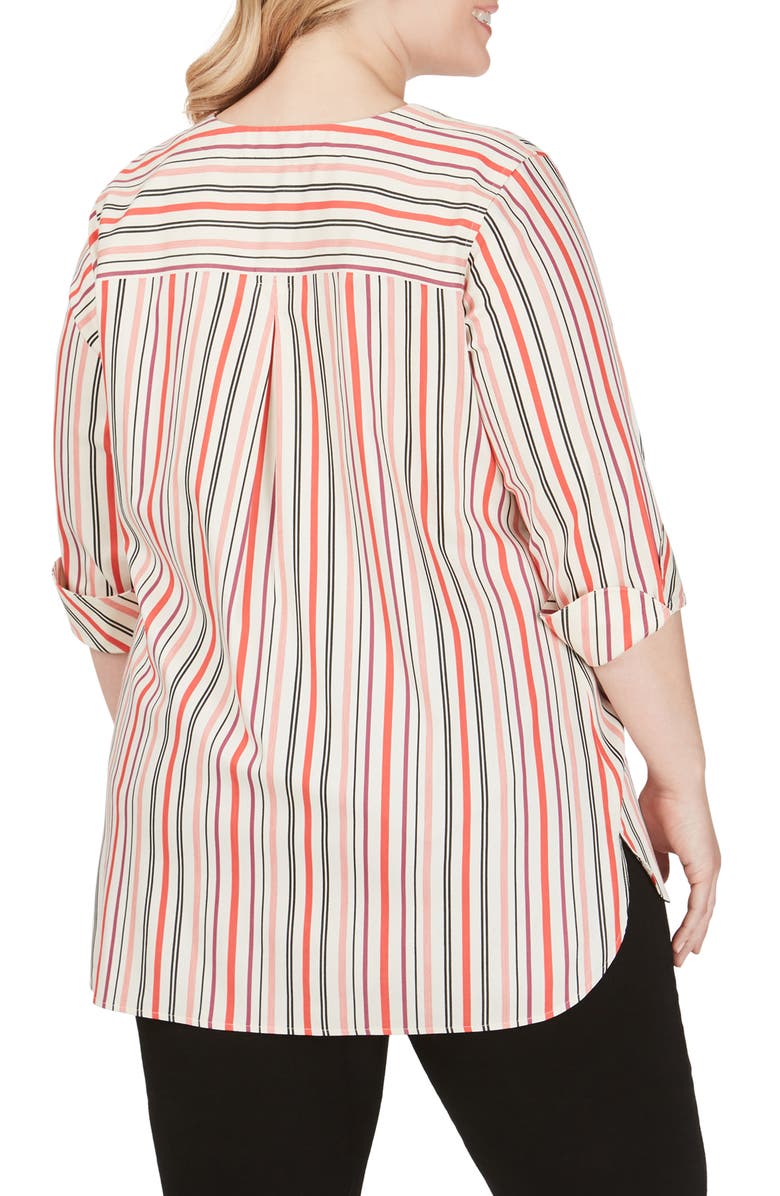 Foxcroft Vaughn Desert Stripe Stretch Cotton Blouse, Alternate, color, 