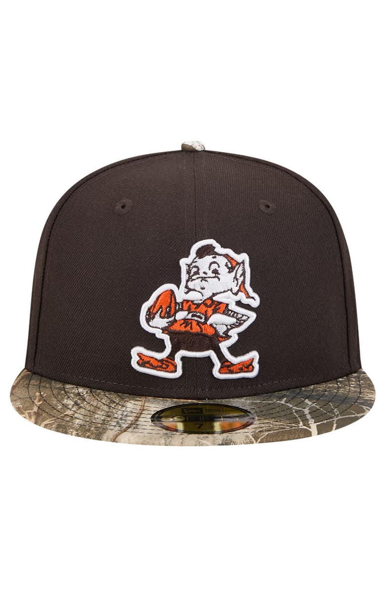 New Era Men's New Era Brown Cleveland Browns Active Two-Tone Camo 59FIFTY Fitted Hat, Alternate, color, Brown
