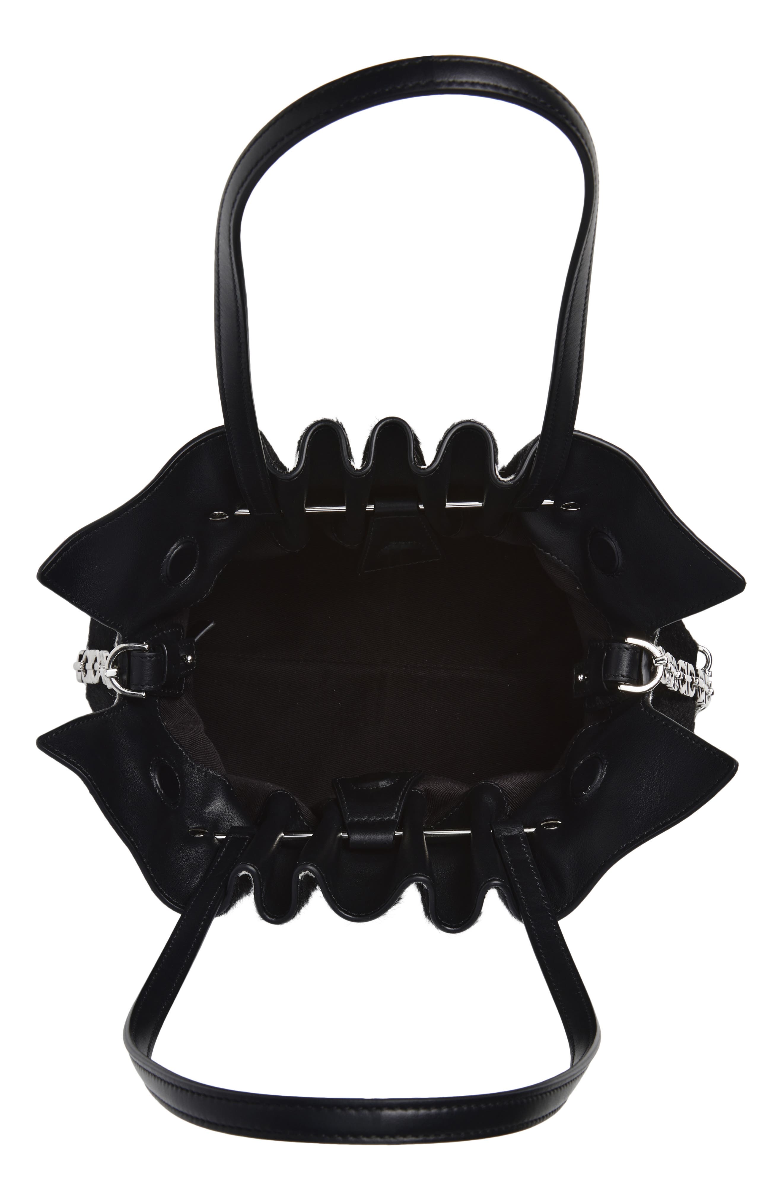 FERRAGAMO Small Piercing Soft Bag, Alternate, color, Kasba Bianco/ Nero