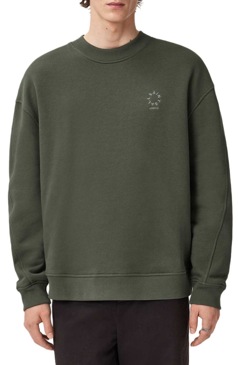 AllSaints Haven Sweatshirt, Main, color, Garnet Green