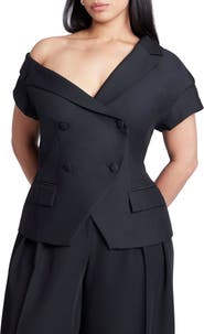ELOQUII Asym Neckline Short Sleeve Blazer