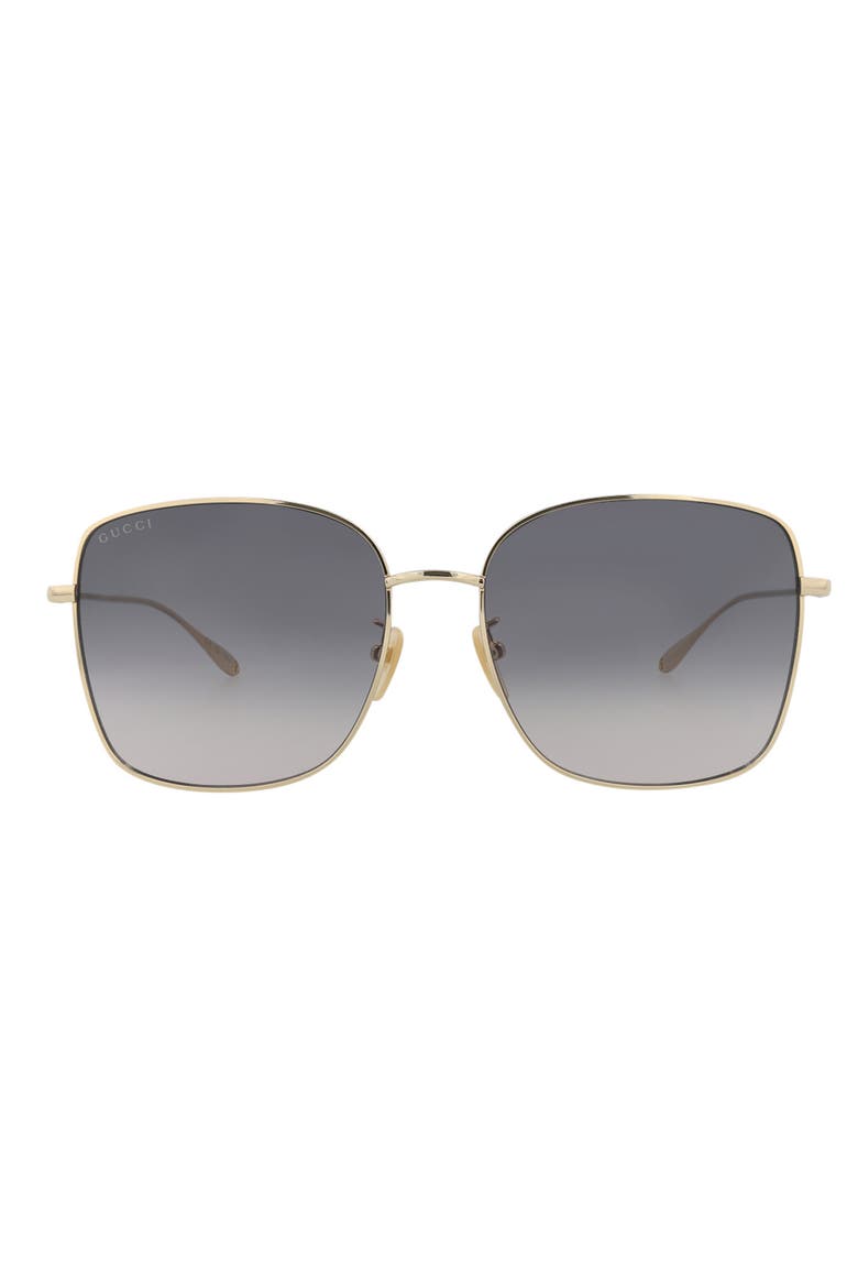 60mm Butterfly Sunglasses, Main, color, GOLD GOLD GREY