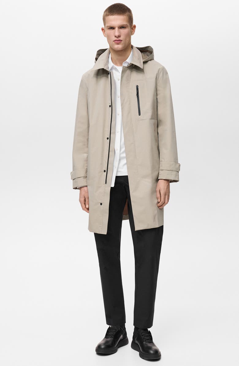 MANGO Slim Fit Flat Front Elastic Waist Pants, Alternate, color, Black