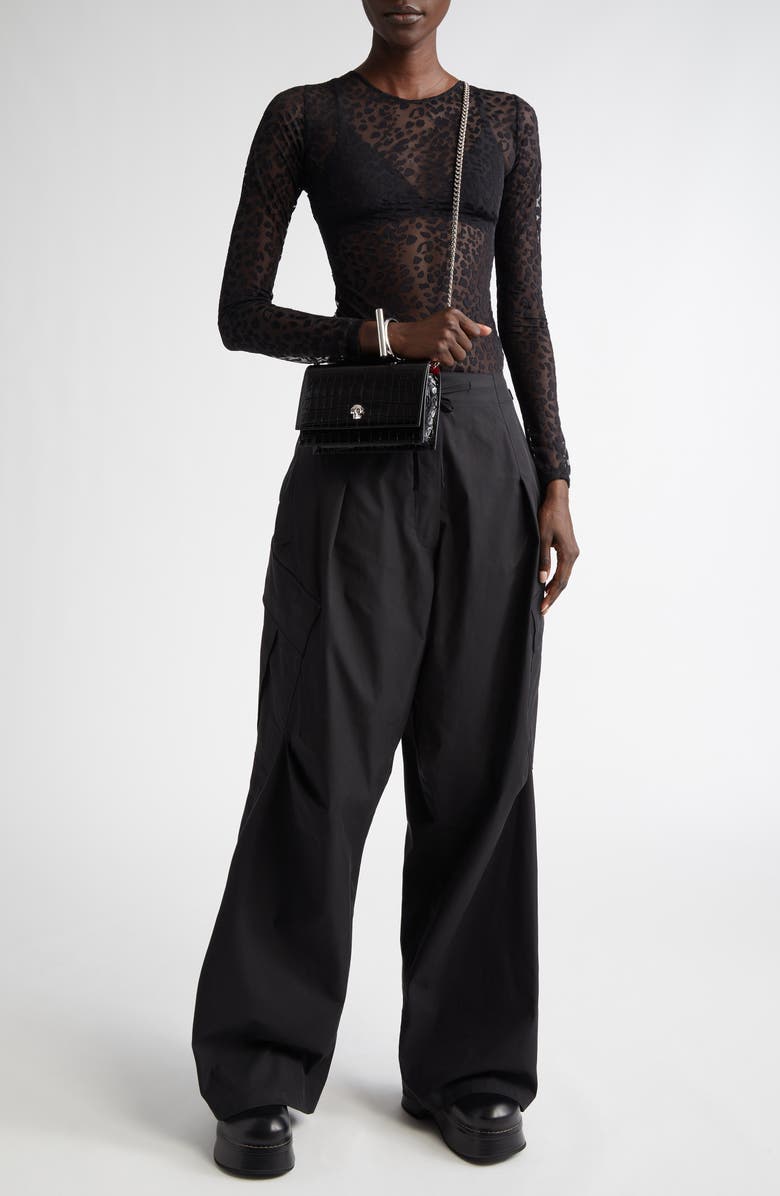 McQueen Sheer Leopard Print Top, Alternate, color, 