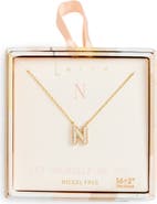 Leith Cubic Zirconia Initial Pendant Necklace