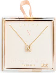Leith Cubic Zirconia Initial Pendant Necklace