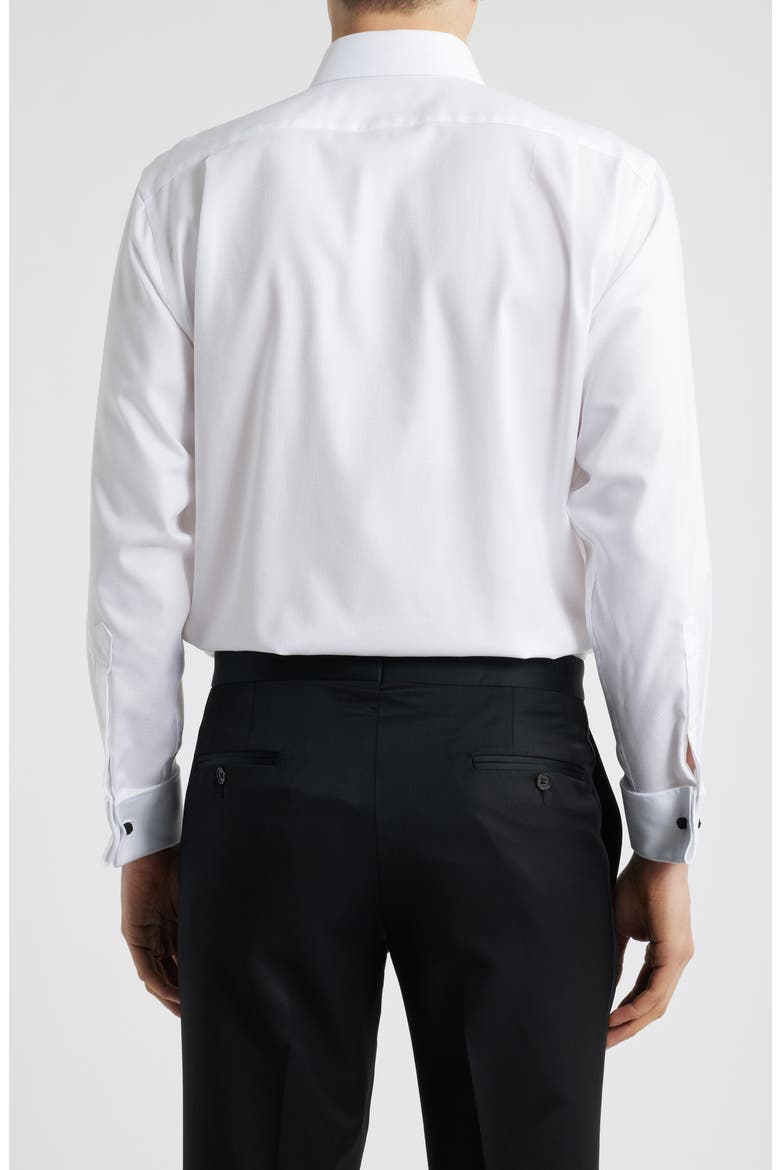 Traditional Fit Non-Iron White Cotton Tuxedo Shirt, Alternate, color, WHITE STEVEN TEXTURE