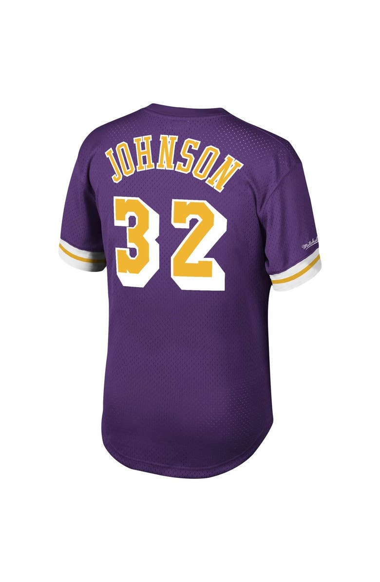 Mitchell & Ness Men's Mitchell & Ness Magic Johnson Purple Los Angeles Lakers Mesh T-Shirt, Alternate, color, 