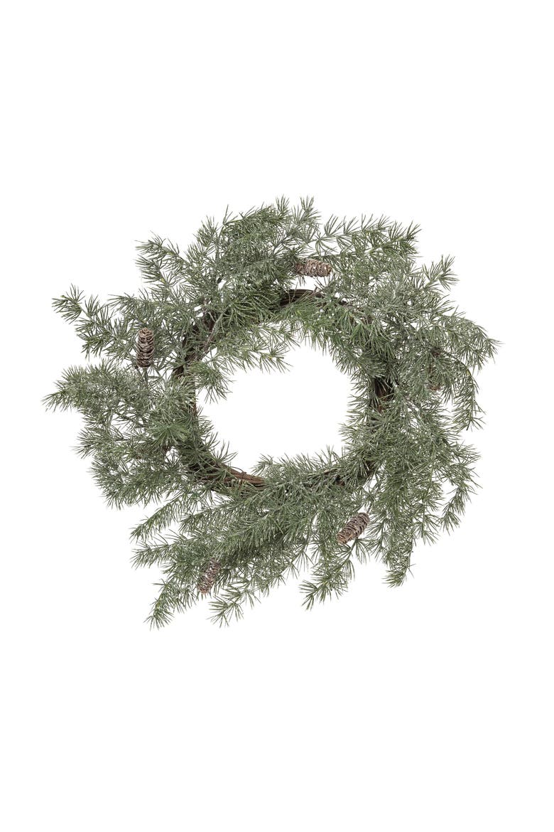 Artificial Green Christmas Soft Piney Fir Wreath, Main, color, Green