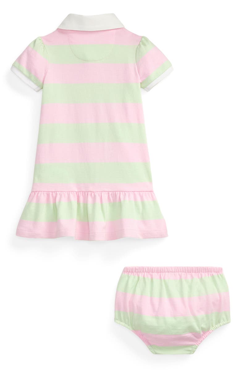 Ralph Lauren Rugby Stripe Cotton Jersey Dress & Bloomers, Alternate, color, 