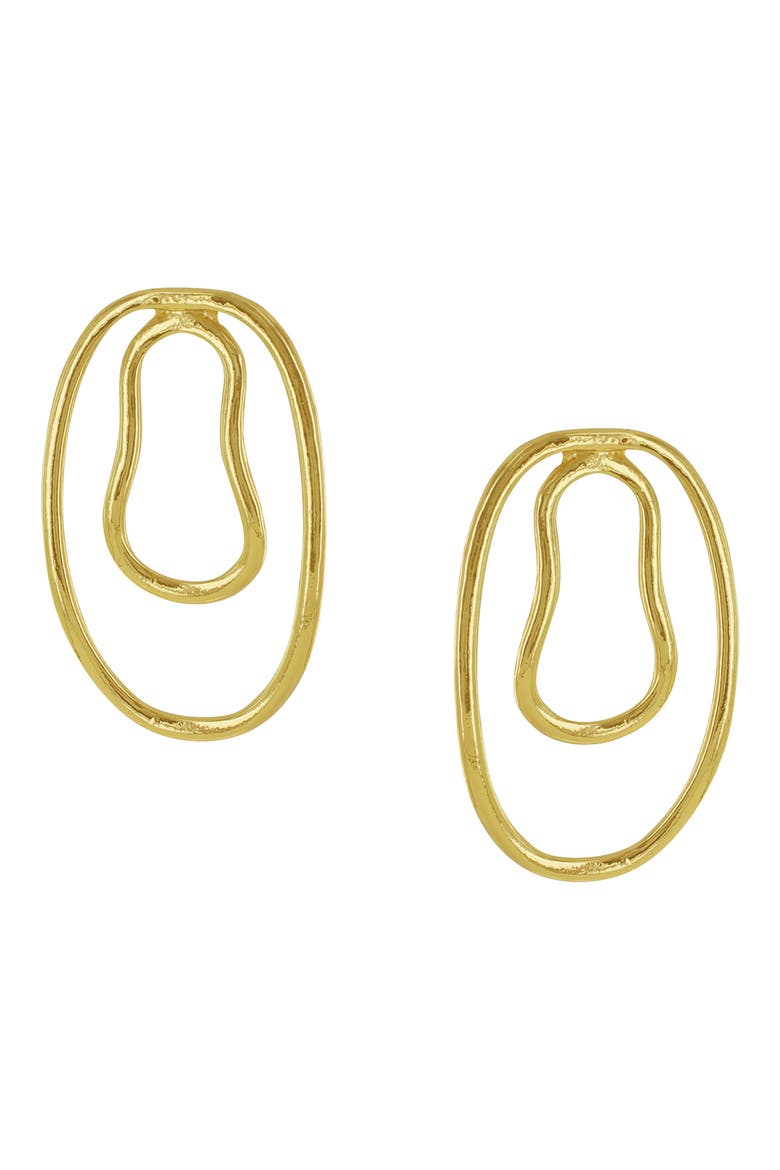 Cherie Gold-Plated Statement Earrings, Main, color, GOLD