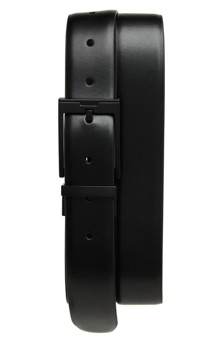 Original Penguin Leather Belt, Main, color, Black