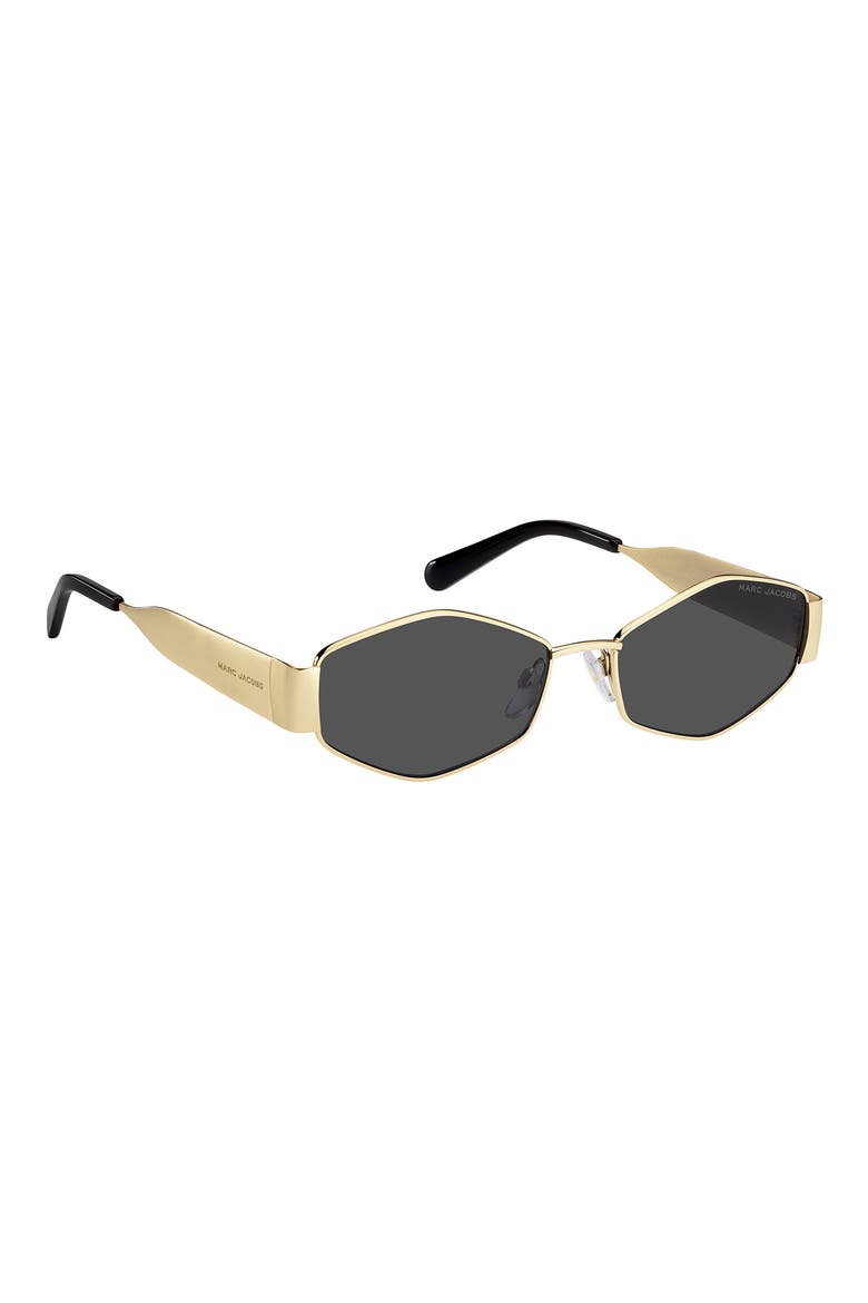 55mm Geometric Sunglasses, Alternate, color, GOLD BLACK/ GREY