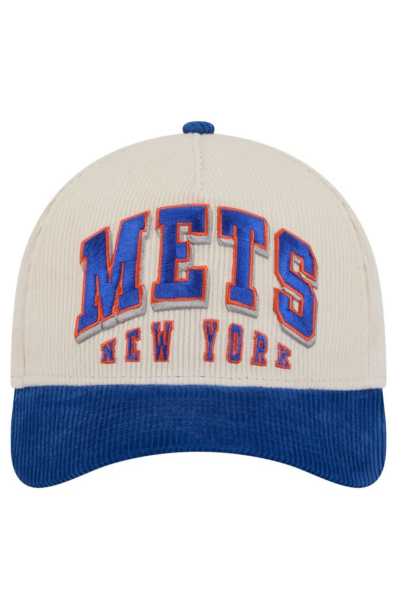 New Era Men's New Era  Cream/Royal New York Mets Sided Corduroy 9FORTY A-Frame Adjustable Hat, Alternate, color, 