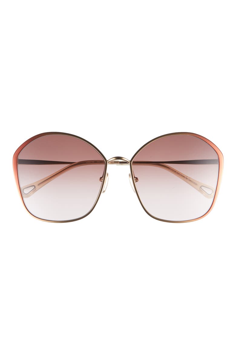 Core 61mm Round Sunglasses, Main, color, BROWN BROWN BROWN