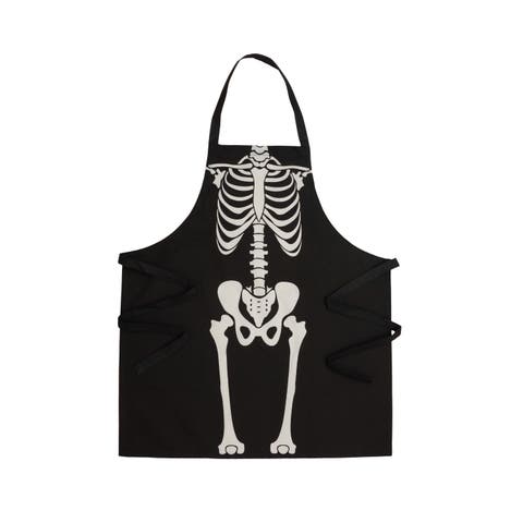 Skeleton Bones Halloween Cotton Kitchen Apron Baking Cooking