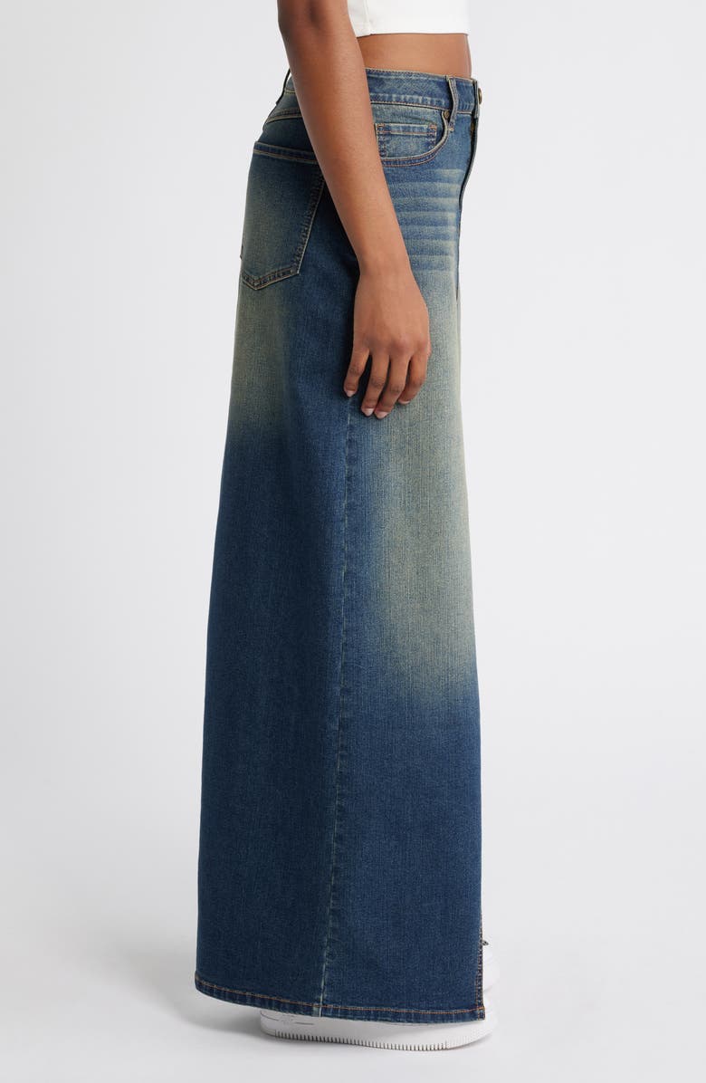 1822 Denim Front Slit Denim Maxi Skirt, Alternate, color, 