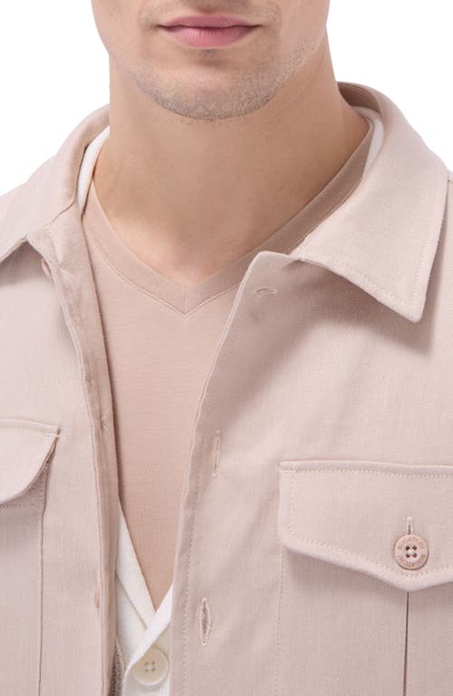 Bugatchi Linen Blend Safari Jacket In Sand