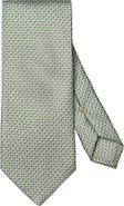 Eton Green Geometric Print Silk Twill Tie
