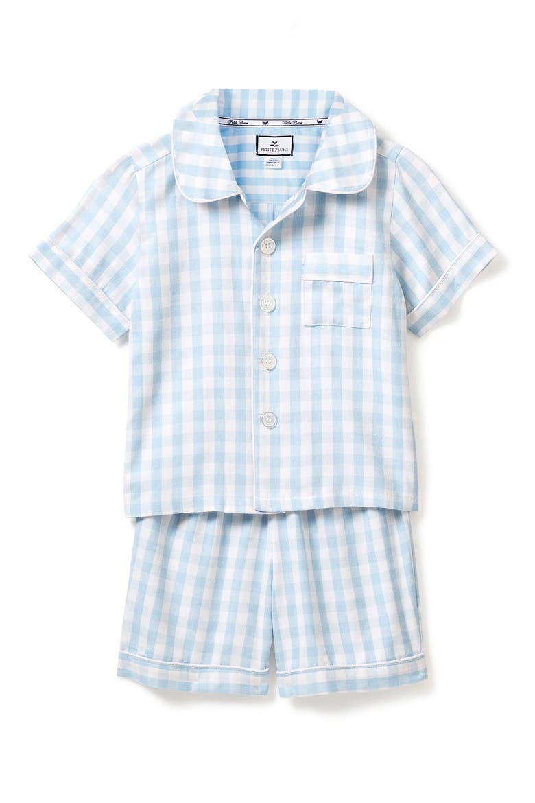 Gingham Short Set, Alternate, color, BLUE