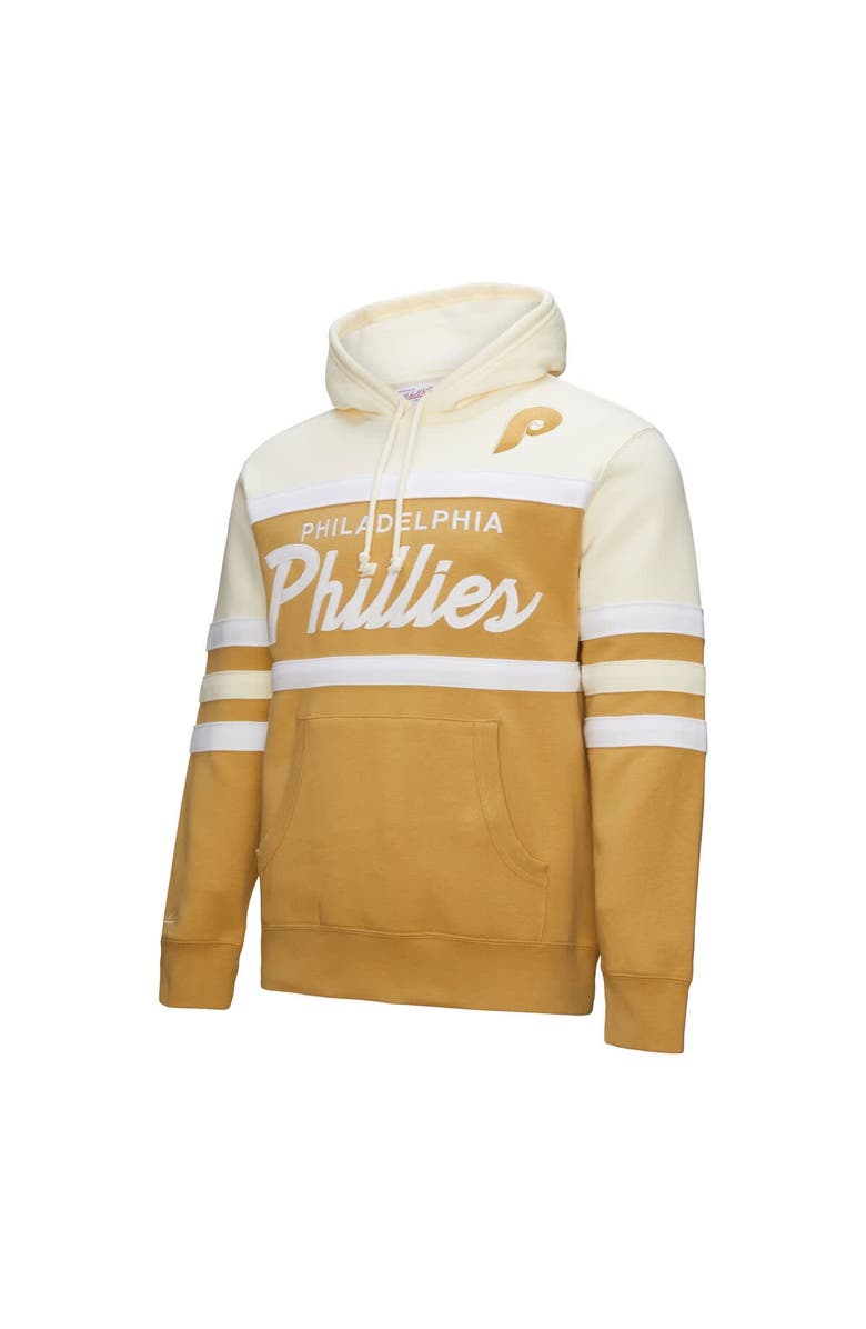Mitchell & Ness Men's Mitchell & Ness Tan/Cream Philadelphia Phillies Head Coach Pullover Hoodie, Alternate, color, Tan